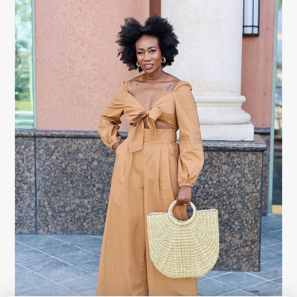 The Drop Amazon Elegant Tan Jumpsuit- Gently Worn